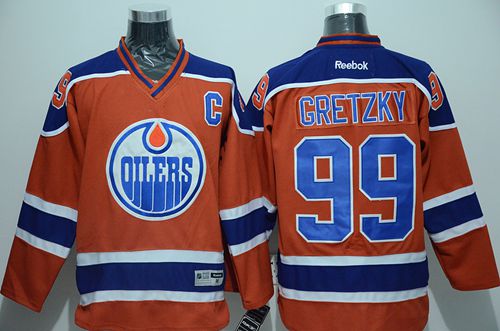 Oilers #99 Wayne Gretzky Orange CCM Throwback Stitched NHL Jersey - Click Image to Close